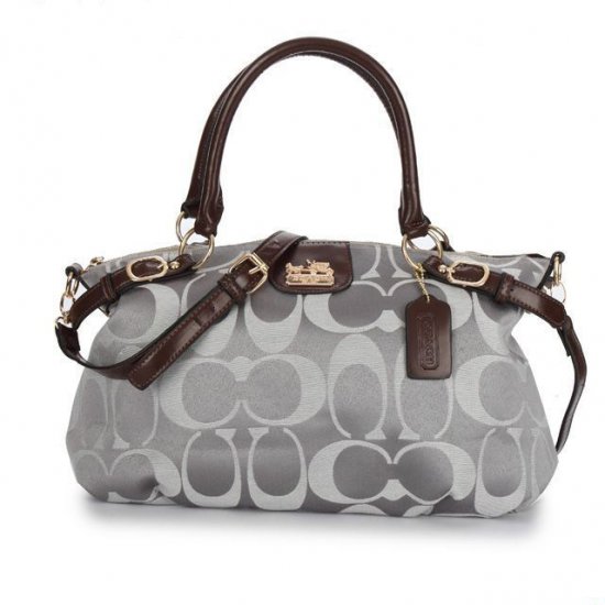 Coach Madison Kelsey In Signature Medium Grey Satchels ATI Coach Madison Kelsey In Signature Medium Grey Satchels ATI
